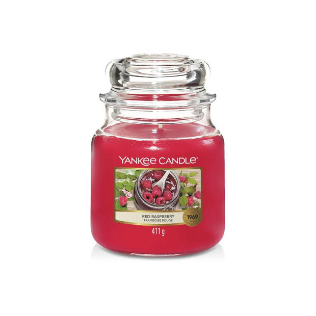 Yankee Candle Geurkaars Medium Red Raspberry - 13 cm / ø 11 cm