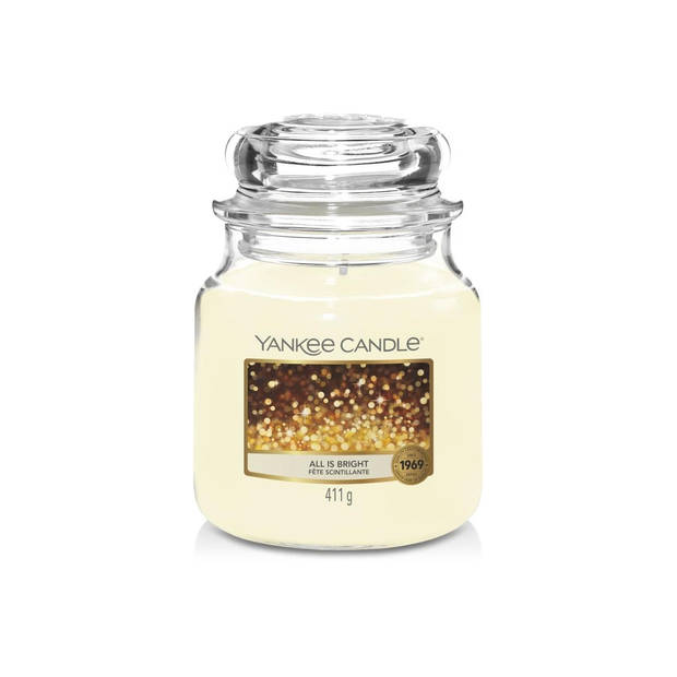 Yankee Candle Geurkaars Medium All is Bright - 13 cm / ø 11 cm