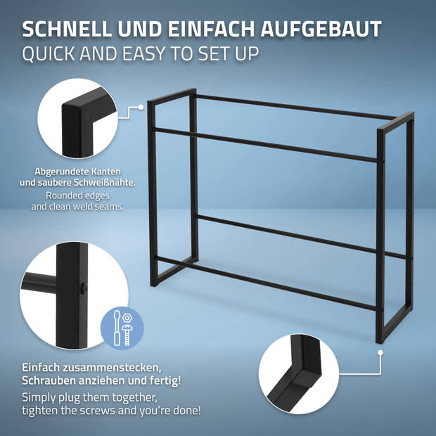 Drankenkrattenrek 6 kratten 104x32x82,5 cm antraciet metaal ML-Design