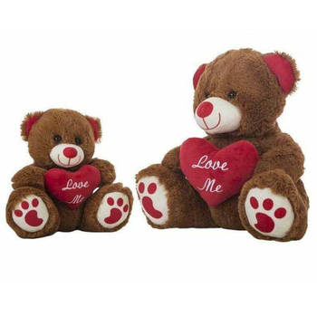 Knuffel Amour Beer Hart 28 cm