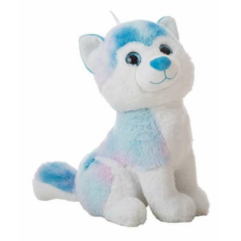 Knuffel Blauw Husky 32 cm