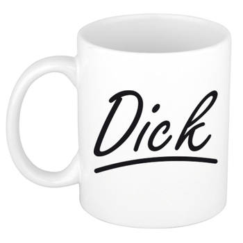 Dick voornaam kado beker / mok sierlijke letters - gepersonaliseerde mok met naam - Naam mokken