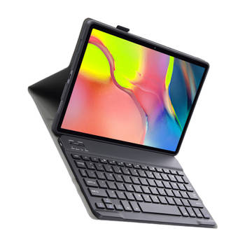 Basey Samsung Galaxy Tab A 10.1 2019 Hoes Toetsenbord Hoesje Keyboard Case Cover - Zwart