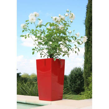 RIVIERA Bloempot Nuance - Vierkant - 29 x 29 x H 52 cm - Rood