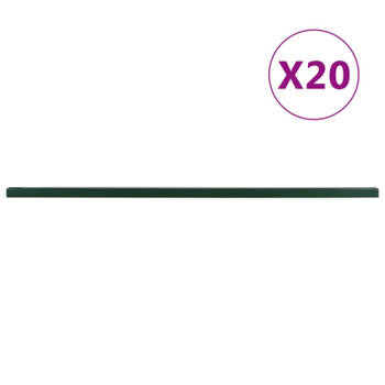 vidaXL Schuttingpalen 20 st 240 cm staal groen