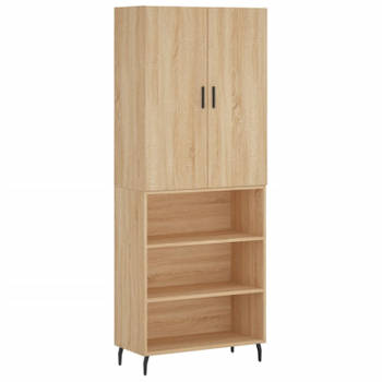 vidaXL Hoge kast 69,5x34x180 cm bewerkt hout sonoma eikenkleurig