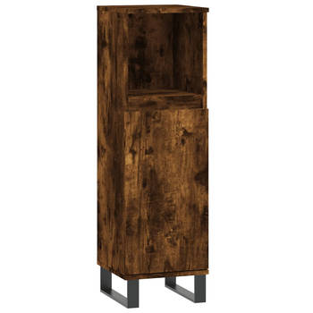 The Living Store Badkaast Gerookt Eiken - 30 x 30 x 100 cm - Duurzaam materiaal