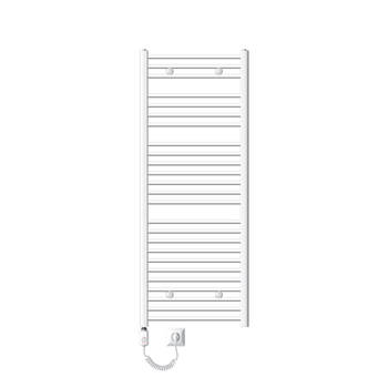 ECD Germany Badkamerradiator elektrisch met verwarmingselement 1200W - 600 x 1500 mm - wit - gebogen met zijaansluiting