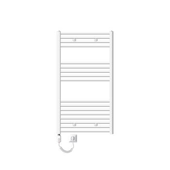 ECD Germany Badkamerradiator elektrisch met verwarmingselement 1200W - 750 x 1200 mm - wit - gebogen met zijaansluiting