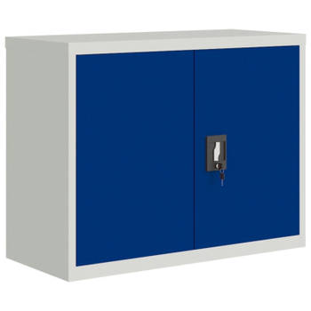 vidaXL Archiefkast 90x40x70 cm staal lichtgrijs en blauw