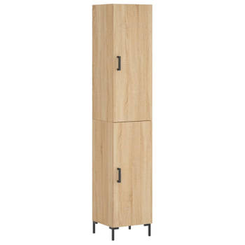 vidaXL Hoge kast 34,5x34x180 cm bewerkt hout sonoma eikenkleurig