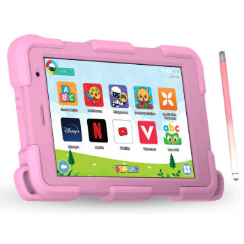 DEPLAY Kindertablet SMART 4 - 5000 mAh - Pen, Beschermhoes & Screenprotector - Android 13 - 8 Inch - Roze