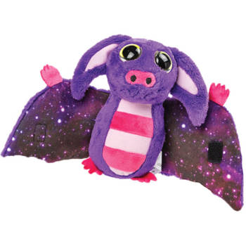 Suki Gifts Pluche knuffeldier vleermuis - paars/roze - 17 cm - speelgoed - Knuffeldier