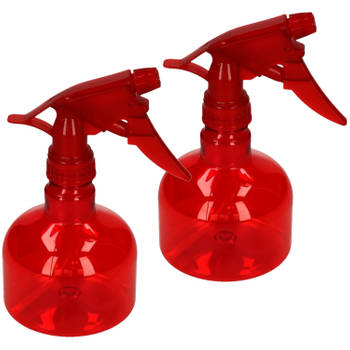 Plasticforte waterverstuiver/plantenspuit - 2x stuks - rood - 330 ml - Waterverstuivers