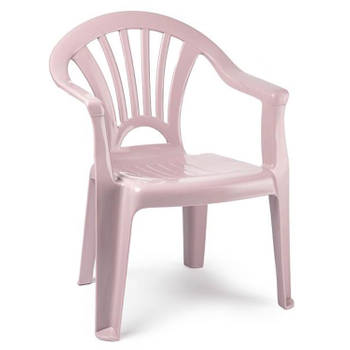 Plasticforte Kinderstoel van kunststof - roze - 35 x 28 x 50 cm - tuin/camping/slaapkamer - Kinderstoelen