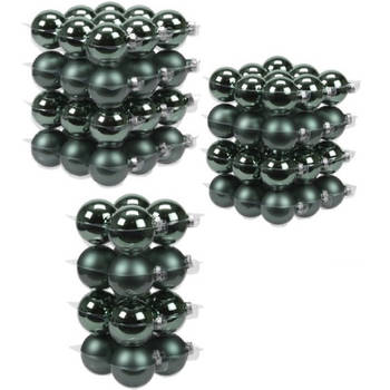 88x stuks glazen kerstballen emerald groen 4, 6 en 8 cm mat/glans - Kerstbal