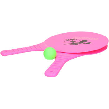 Summertime Beachball set - buitenspeelgoed - fuchsia roze - Rackets/batjes en bal - Tennis ballenspel - Beachballsets