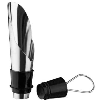 Vacuum wijnstopper met afsluitdop metaal 2 x 2 x 8 cm - Wijnafsluiters