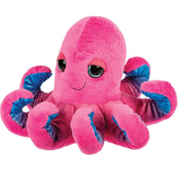 Suki Gifts pluche inktvis/octopus knuffeldier - cute eyes - roze - 22 cm - Knuffel zeedieren