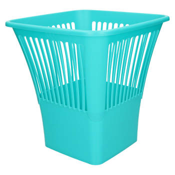 Plasticforte Afvalbak/vuilnisbak/kantoor prullenbak - plastic - blauw - 30 cm - Prullenmanden