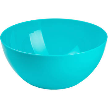 Plasticforte Serveerschaal/saladeschaal - D23 x H10 cm - kunststof - blauw - Serveerschalen