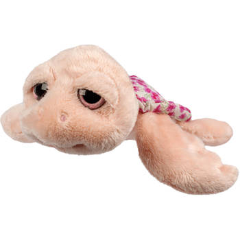 Suki Gifts pluche zeeschildpad Jules knuffeldier - cute eyes - roze - 24 cm - Knuffel zeedieren