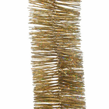 Decoris kerstslinger - goud glitter - 270 cm - folie/lametta slinger - Kerstslingers