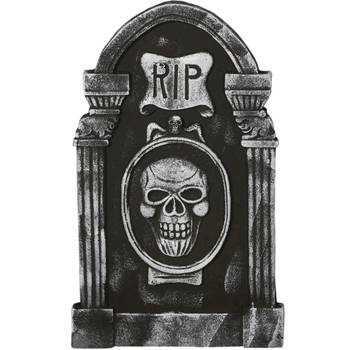 Horror kerkhof decoratie grafsteen RIP - 50 x 30 cm - Halloween - Feestdecoratievoorwerp