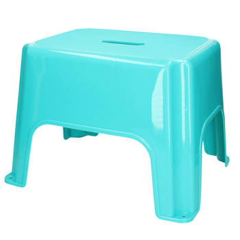 PlasticForte Keukenkrukje/opstapje - Handy Step - blauw - kunststof - 40 x 30 x 28 cm - Huishoudkrukjes