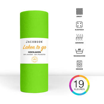Jacobson - Hoeslaken - 90x200cm - Jersey Katoen - tot 25cm matrasdikte - Groen