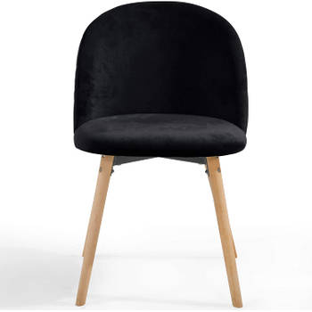 MIADOMODO Eetkamerstoelen, set van 2 stuks, zwart