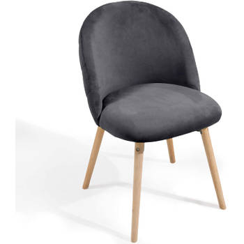 MIADOMODO Eetkamerstoelen, set van 2 stuks, donkergrijs