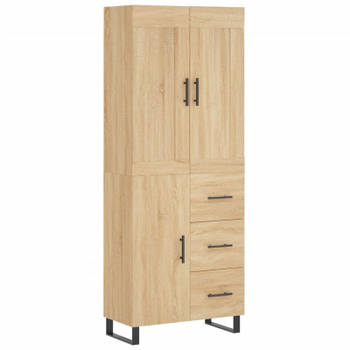 vidaXL Hoge kast 69,5x34x180 cm bewerkt hout sonoma eikenkleurig