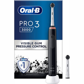 Oral-B Pro 3 - 3000 Pure Clean Zwart + 1 extra opzetborstel