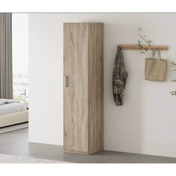 Interiax Opbergkast 'Mila' 1 deur en 4 legplanken Sonoma (180x40x42)
