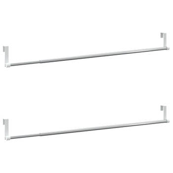 vidaXL Gordijnrails 2 st 60-105 cm aluminium wit en zilverkleurig