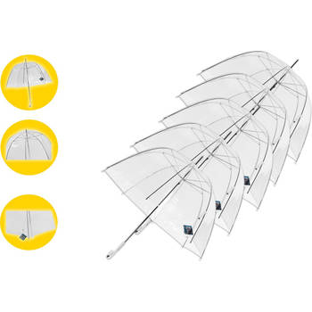 6 stuks Trouwparaplu 75 cm - Doorzichtige Paraplu - Paraplu Huwelijk