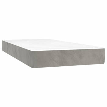 The Living Store Pocketveringmatras - Fluweel - 90x200x20 cm - Middelharde ondersteuning