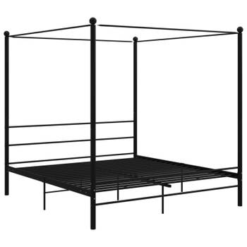 vidaXL Hemelbedframe metaal zwart 180x200 cm