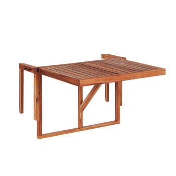 Beliani UDINE - Inklapbare tafel-Donkere houtkleur-Acaciahout