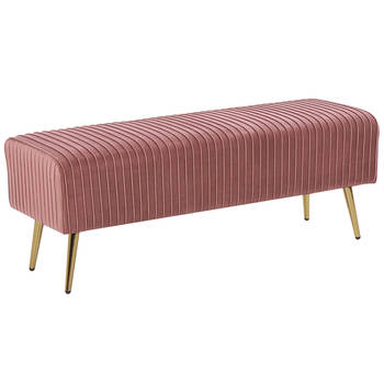 Beliani PATERSON - Hocker-Roze-Fluweel