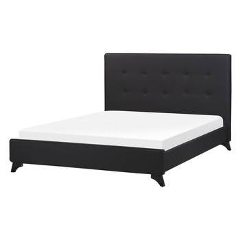 Beliani AMBASSADOR - Tweepersoonsbed-Zwart-Polyester