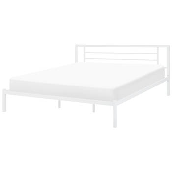 Beliani CUSSET - Tweepersoonsbed-Wit-Staal