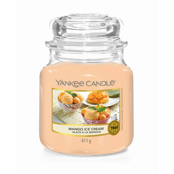 Yankee Candle Geurkaars Medium Mango Ice Cream - 13 cm / ø 11 cm