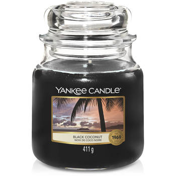 Yankee Candle Geurkaars Medium Black Coconut - 13 cm / ø 11 cm