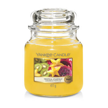 Yankee Candle Geurkaars Medium Tropical Starfruit - 13 cm / ø 11 cm