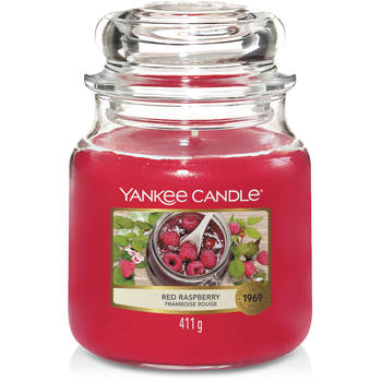 Yankee Candle Geurkaars Medium Red Raspberry - 13 cm / ø 11 cm