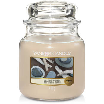 Yankee Candle Geurkaars Medium Seaside Woods - 13 cm / ø 11 cm