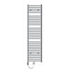 Badkamerradiator Sahara 400 x 1800 mm Chroom gebogen met zijaansluiting + verwarmingselement 1200W