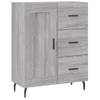 The Living Store Dressoir - 69.5 x 34 x 90 cm - Grijs Sonoma Eiken